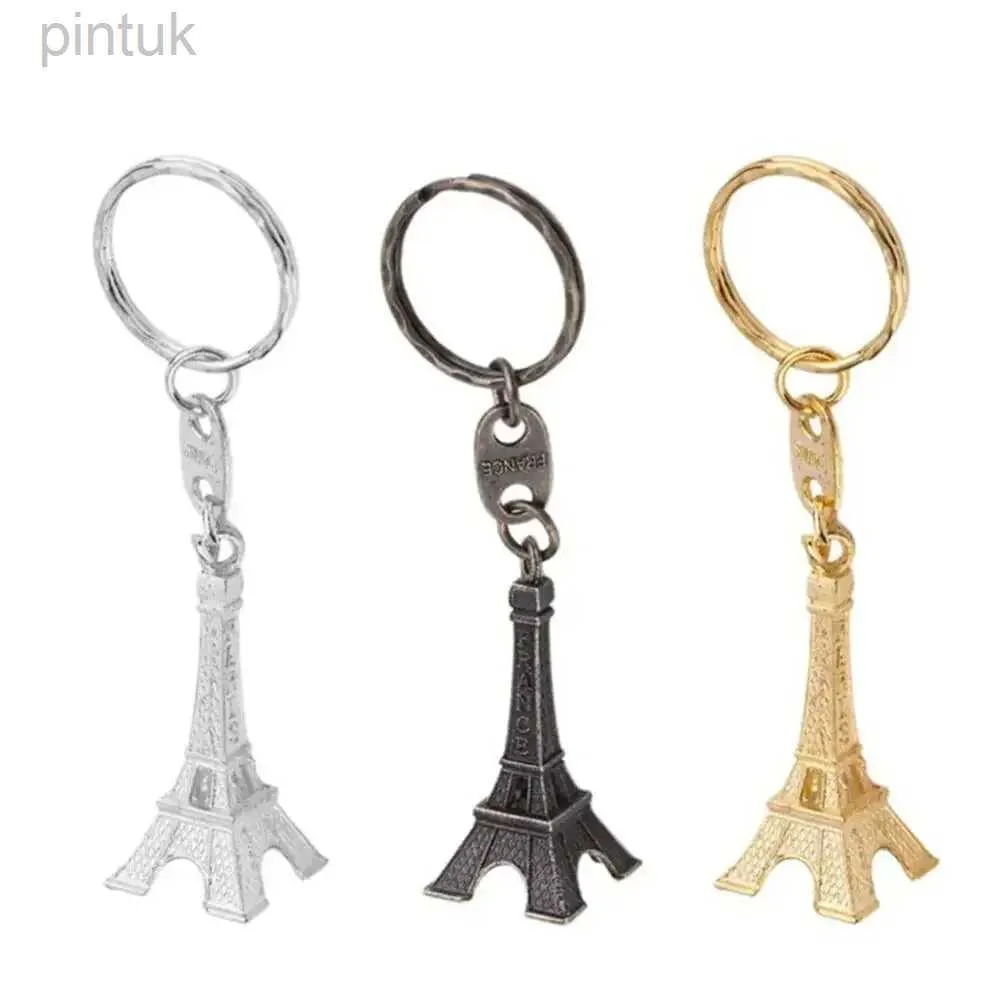 Keychains Lanyards 1pc Eiffel Tower Model Keychain Fashion Metal Keyring Novelty Car Key Holder Party Souvenir Gift 3 Color LDD240312