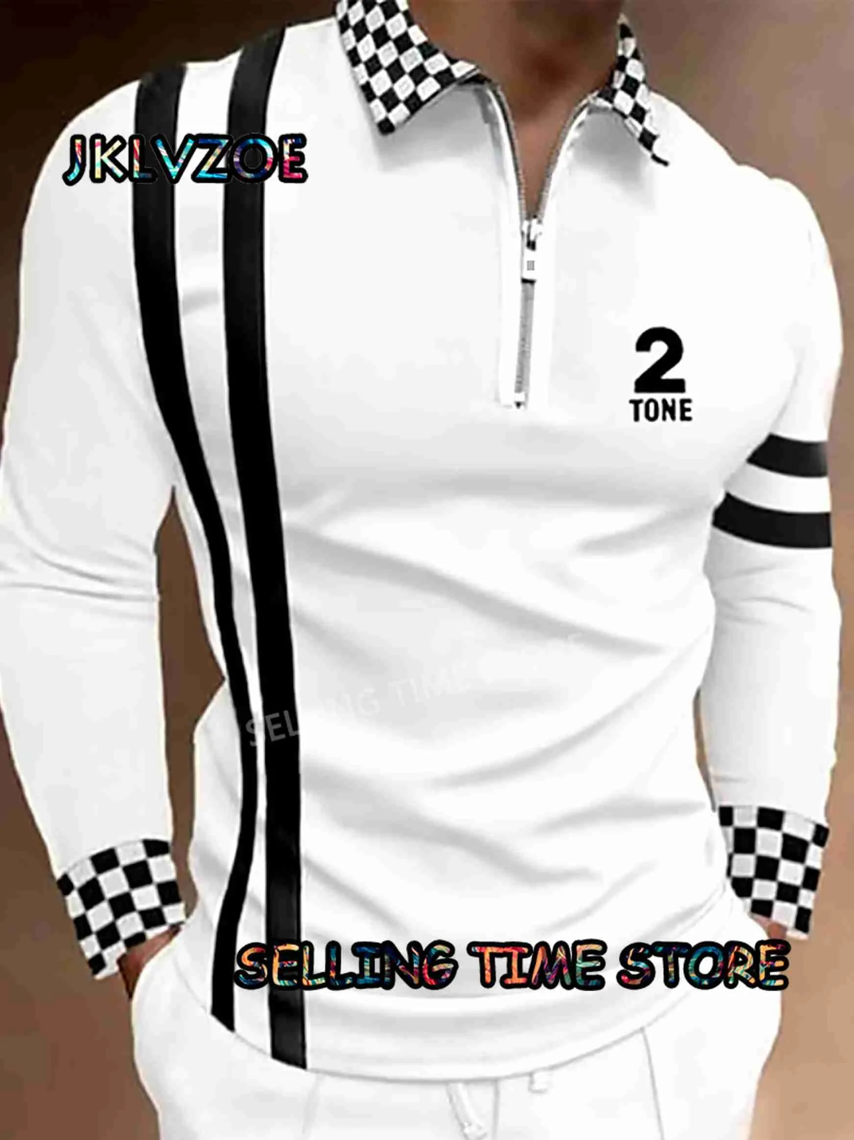 Men's Polos Trendy Number 2 Polo Shirt Short Sleeve T-shirt Turn-down Collar Zippers Pullover Clothing ldd240312