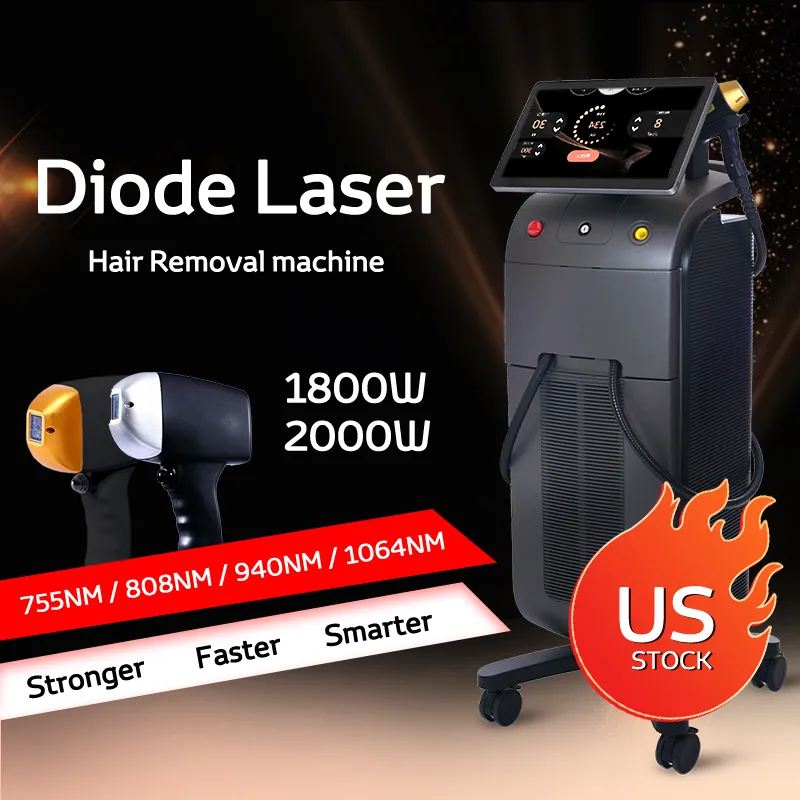 Dioda do usuwania włosów dużych mocy 5000W Laserowy sprzęt do kosmetyków 755 1064 808 940 CE Zatwierdzony