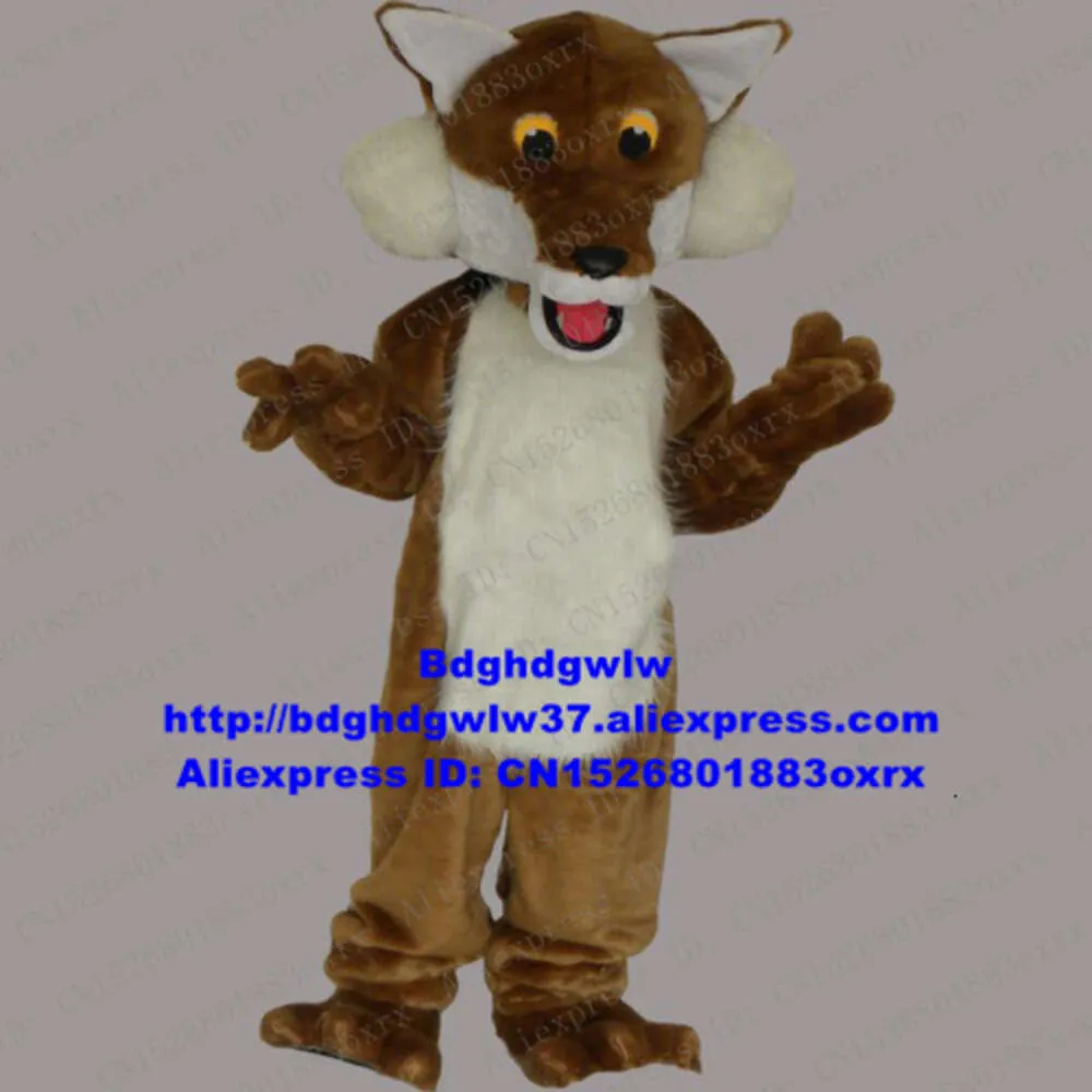 Costumi della mascotte Marrone Pelliccia lunga Lupo Coyote Sciacallo Dhole Volpe Costume della mascotte Personaggio adulto Vestito Vestito Dipartimento Performance sul palco Zx19