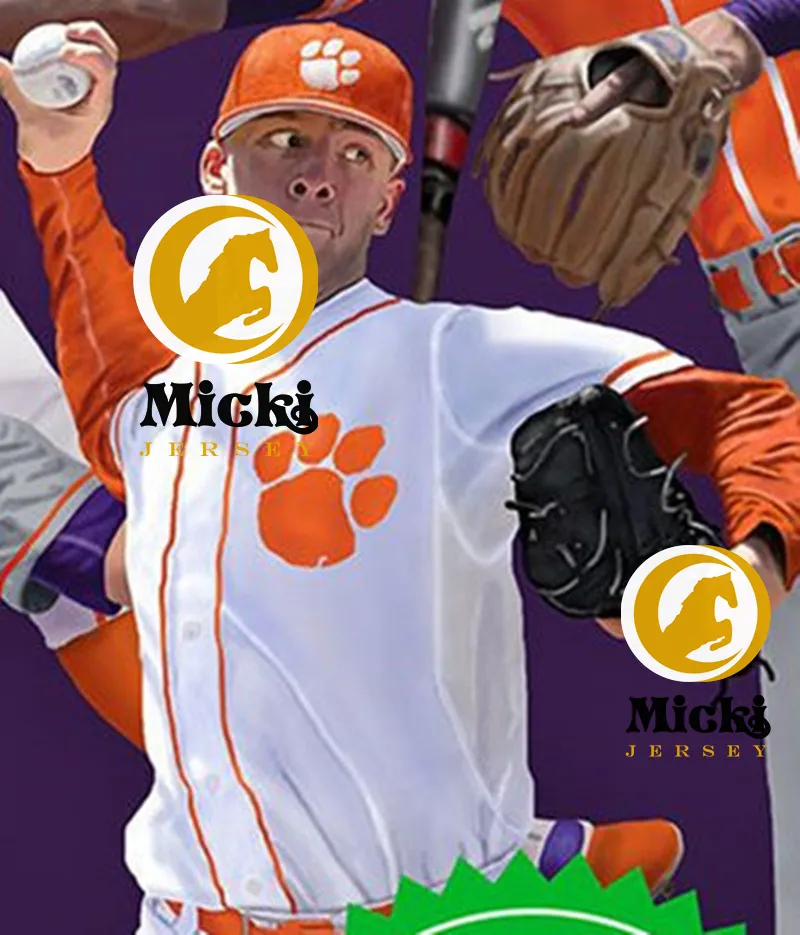 Clemson white baseball jersey online