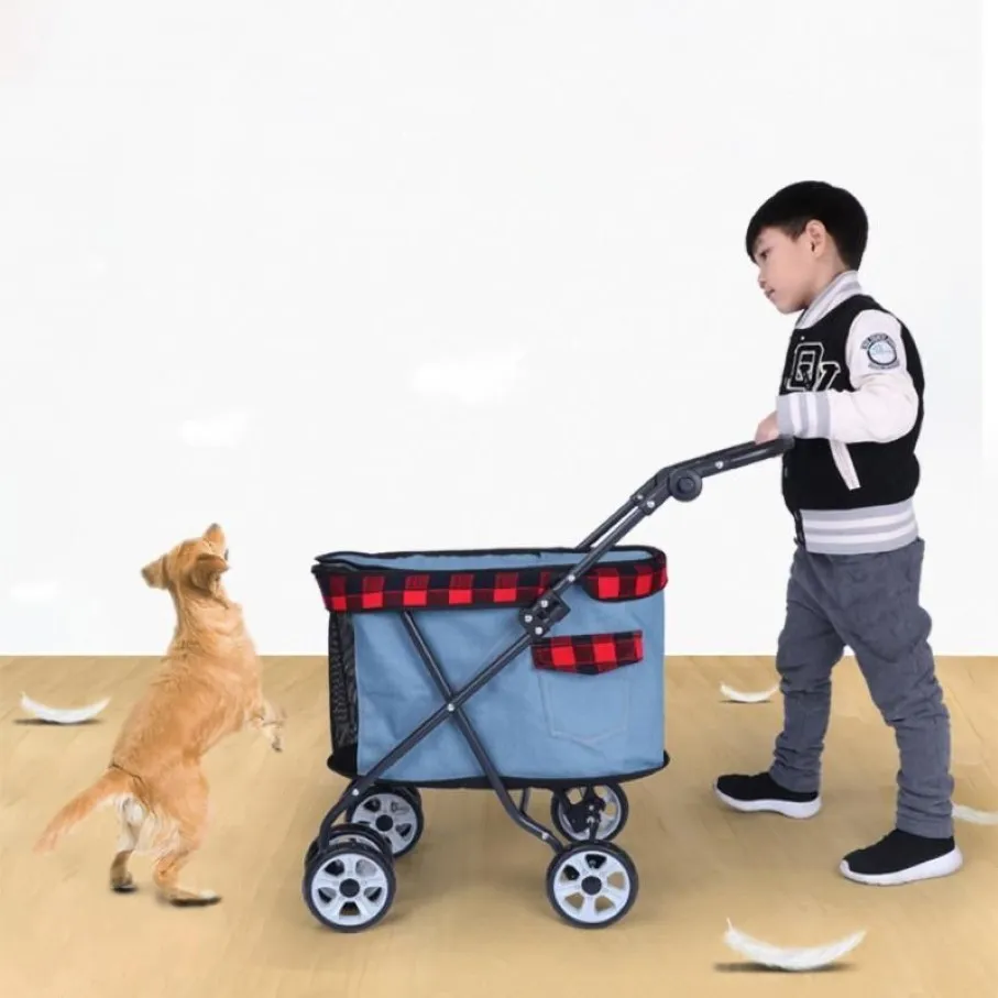 DODOPET коляска для собак, складная переноска для собак, уличная переноска для кошек, четырехколесная коляска1260B