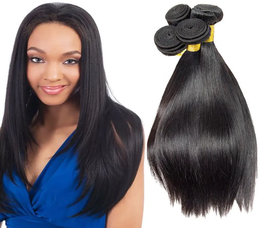 Straight Raw Indian Hair Weave 3 Bundles Lot Cheap Indian Virgin Hair Extensions Unprocessed Brazilian Human Hair Bundle Kinky Str8639331