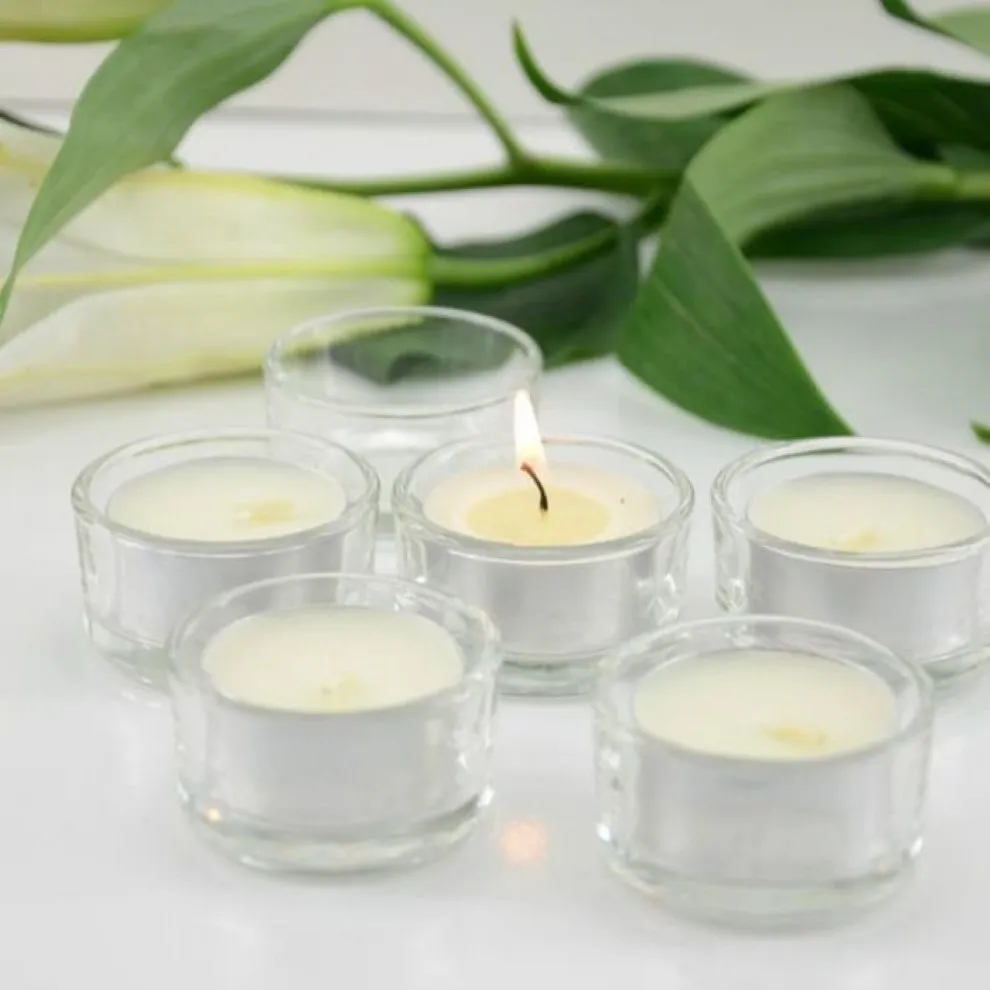 72 peças castiçais de vidro transparente votivas luzes de chá titular festa de casamento peça central simples simples vela redonda tealight titular229o