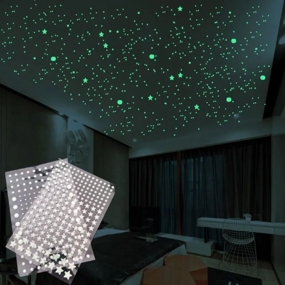 Wall Stickers 1PCS Stereo Luminous Sticker Dot Pentagonal Star Night Logo Fluorescent For270z