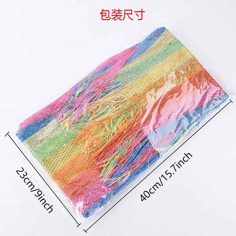 2024 Summer New Rainbow Mesh Sexy Hollow Sun Protection Shawl Women's European and American Tourism Beach Scarf