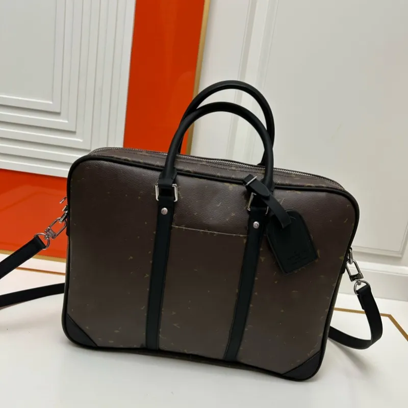 Maletín pequeño de viaje, maletín de diseñador para hombre, bolso para portátil, bolso cruzado para hombre, bolso de diseño de cuero genuino 40440