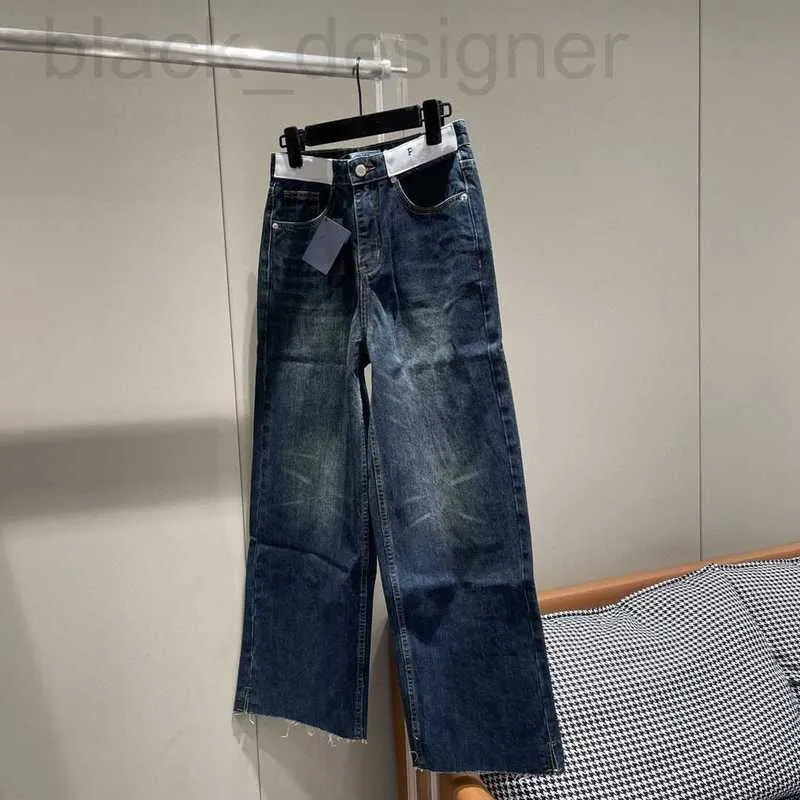 Damen-Jeans, frühes Frühjahr, neu, Pra Nanyou, hoher Ding-Wind, tiefblau, Mikro-elastisch, abgenutzt, vielseitig, locker und schlank, reine Baumwolle, BL00 G2FI