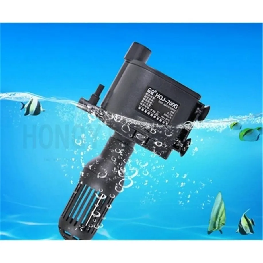 SUNSUN 1 pièce HQJ-500G 700G 900G 1200G multi-fonction aquarium pompe submersible tête motrice pompe à oxygène d'eau douce marine Y200917191N