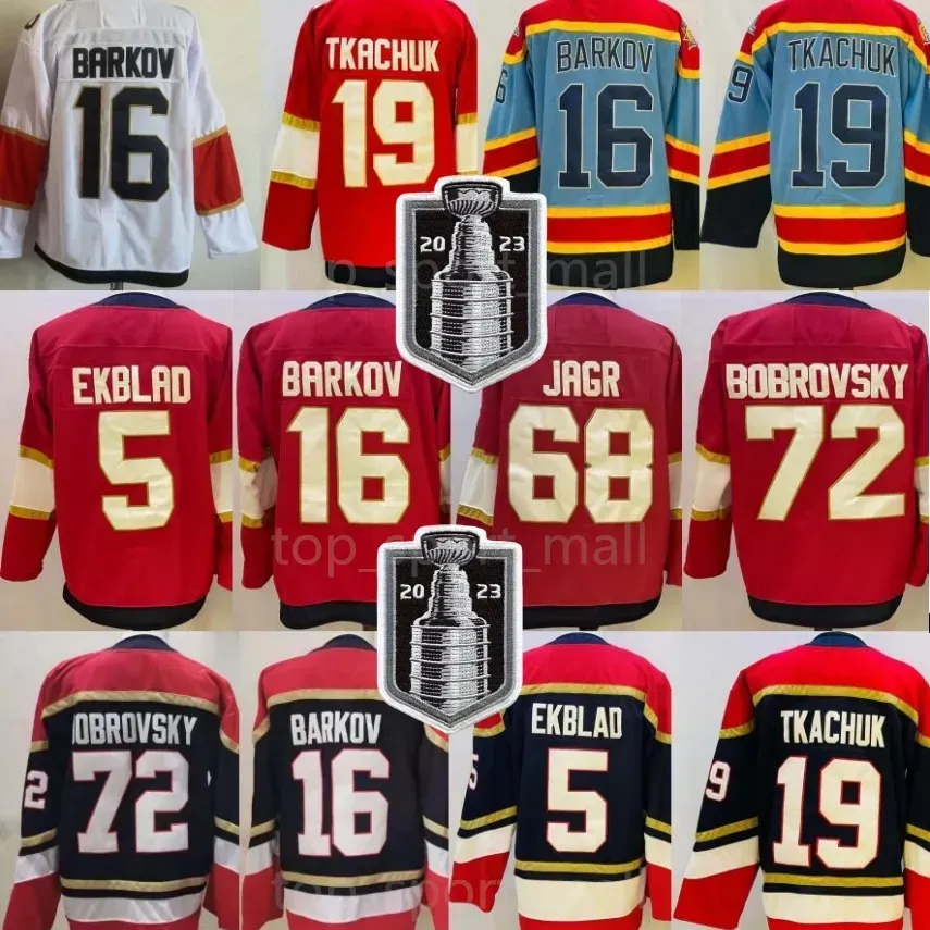 Hommes personnalisés Femmes Youthflorida''panthers'''hockey Matthew Tkachuk Jerseys Aaron Ekblad Aleksander Barkov Sergei Bobrovsky Reverse Retro Patch Ice Team Navy Red White