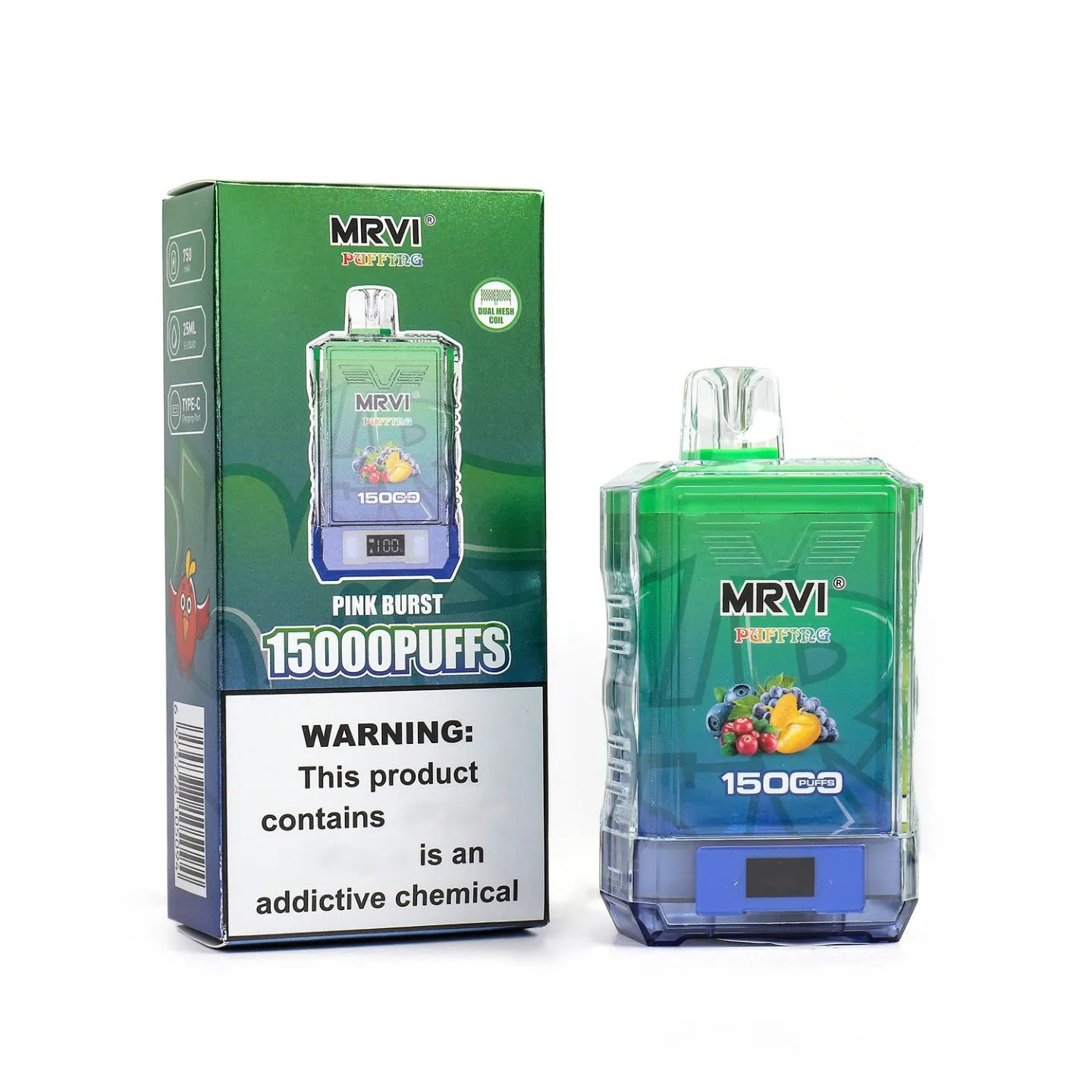 Jednorazowe vapes 15000 Puff Mrvi Puffing Puff 15k hurtowa e-papier