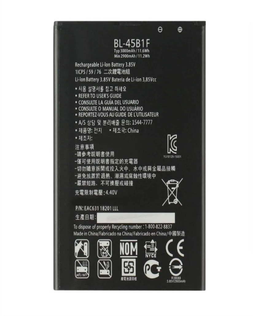 1x 3200MAH BL45B1F BL45B1F Ersättningsbatteri för LG V10 H968 H961N H900 H901 VS990 F600 F600L F600K H960A LS9926730949