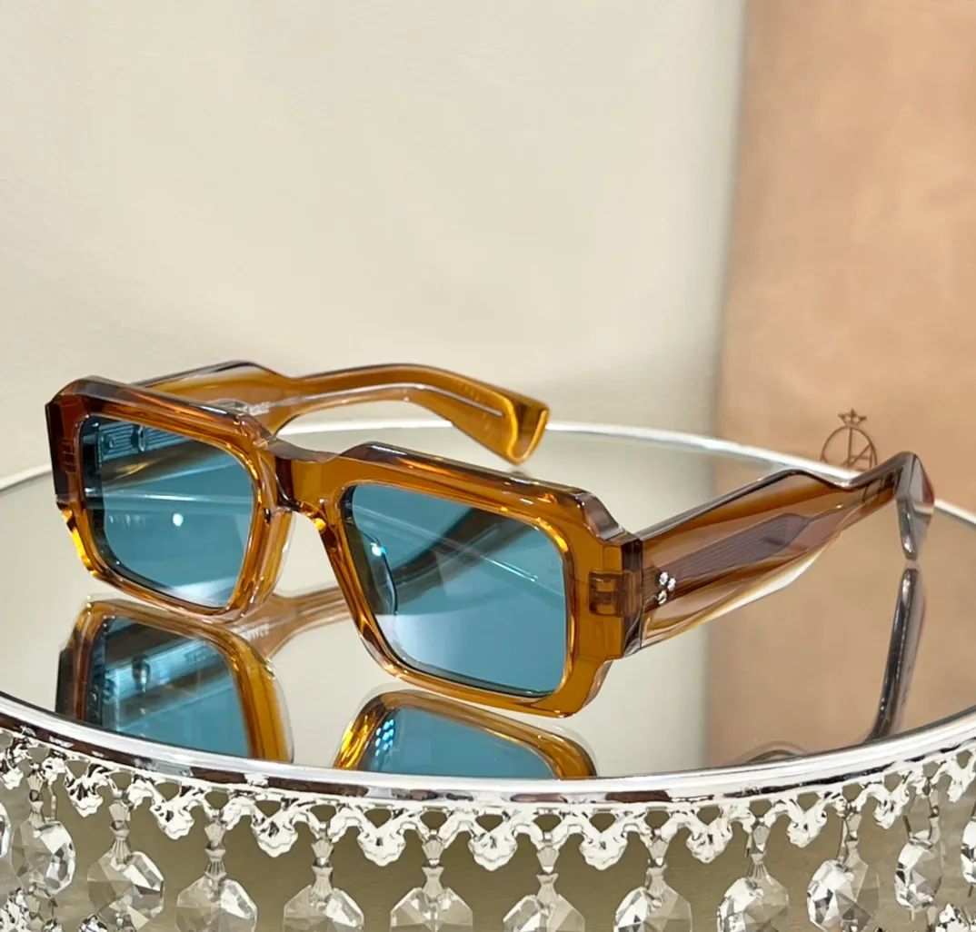 2024 Nya retro acetat solglasögon män toppkvalitet solglasögon fyrkantiga modedesigner glasögon handgjorda kvinnor personliga trendiga solglasögon med låda