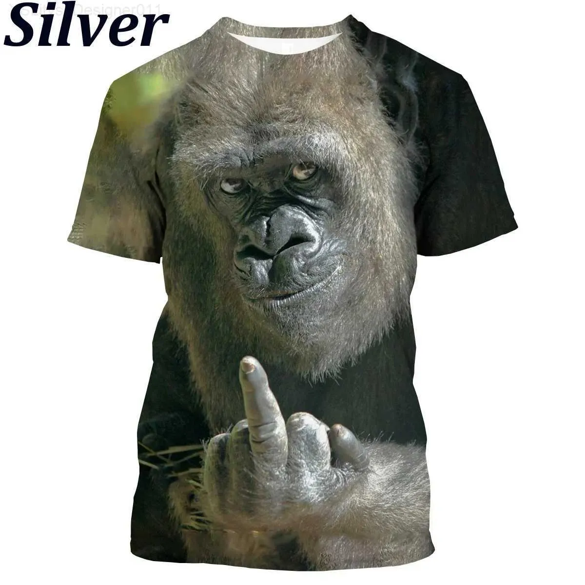 Camiseta feminina engraçada camiseta verão engraçado gráfico animal moda nova paródia gorila macaco engraçado homens mulheres unissex personalidade 3d impresso t-shi l24312