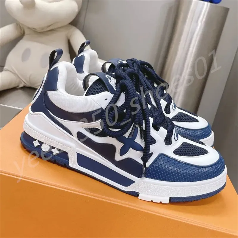 Designer Flash Diamond Buty Casual Buts Sneakers Mężczyźni oddychający skóra z siatki Make Upper Side Brand Flower Grube Buty z oryginalnym pudełkiem Y312