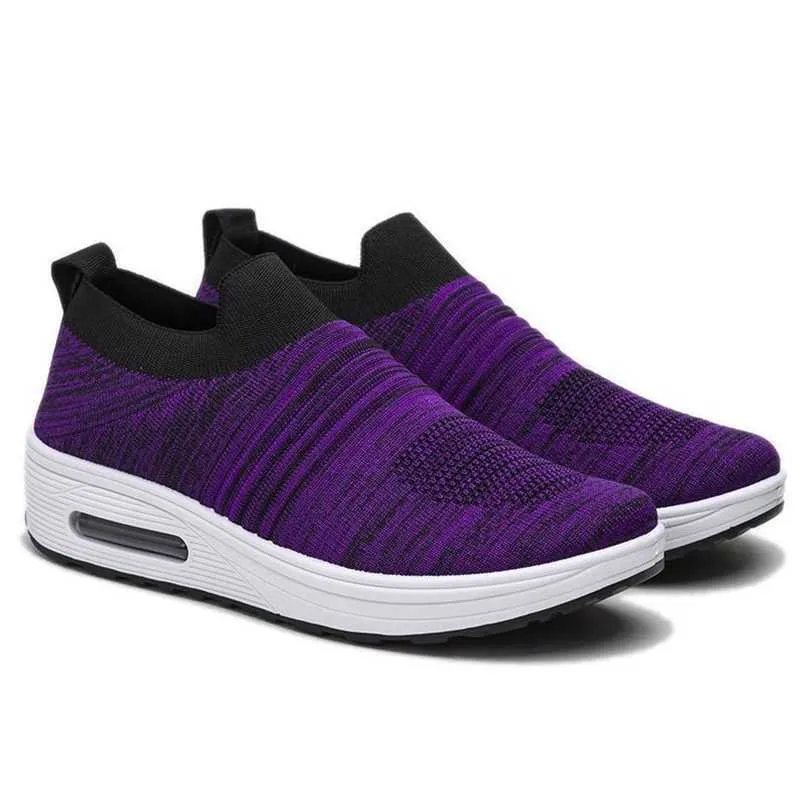 Walking Shoes Casual Shoes Women's One-footed Shoes Spring Casual Fly Woven Breathable Air Cushion Running