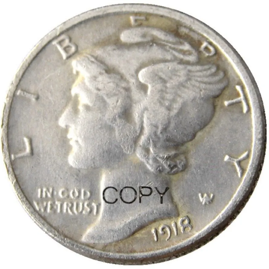 EUA Mercury Dime 1918 P S D Prata Banhado Artesanato Cópia Moedas metal morre fábrica de fabricação 306a