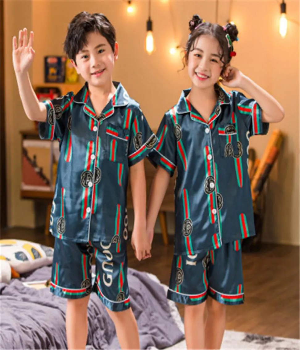 편지 패턴 Kid039S Pajamas Summer New Boy039S Girl039S Short Sleeve Pajamas Suit Children039S Short Sleeve Home CL6211567