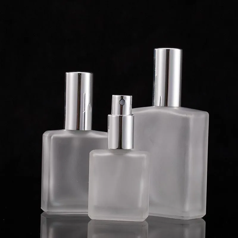 30/50/100 ml Bouteille de parfum rechargeable vide Atomiseur de pulvérisation en verre de voyage Bouteille de parfum givrée transparente F2287 Muxee Wisqq