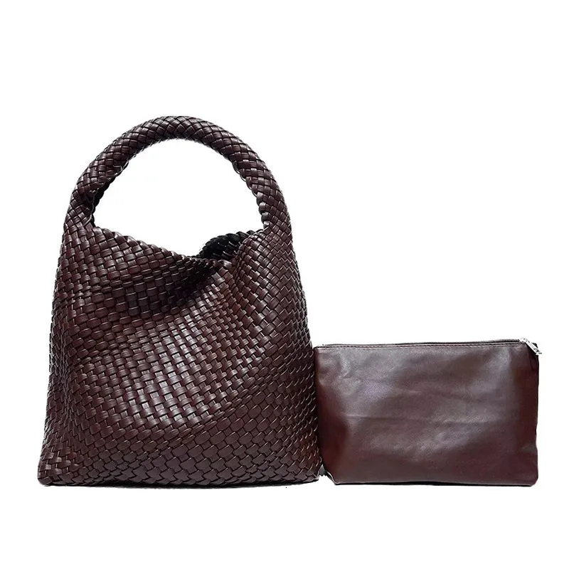 WASUN Luxury Designer Woven Tote Bags For Women Shopping Bag Style Fashion Large Capacity Shoulder Bag Casual Handbag 240309