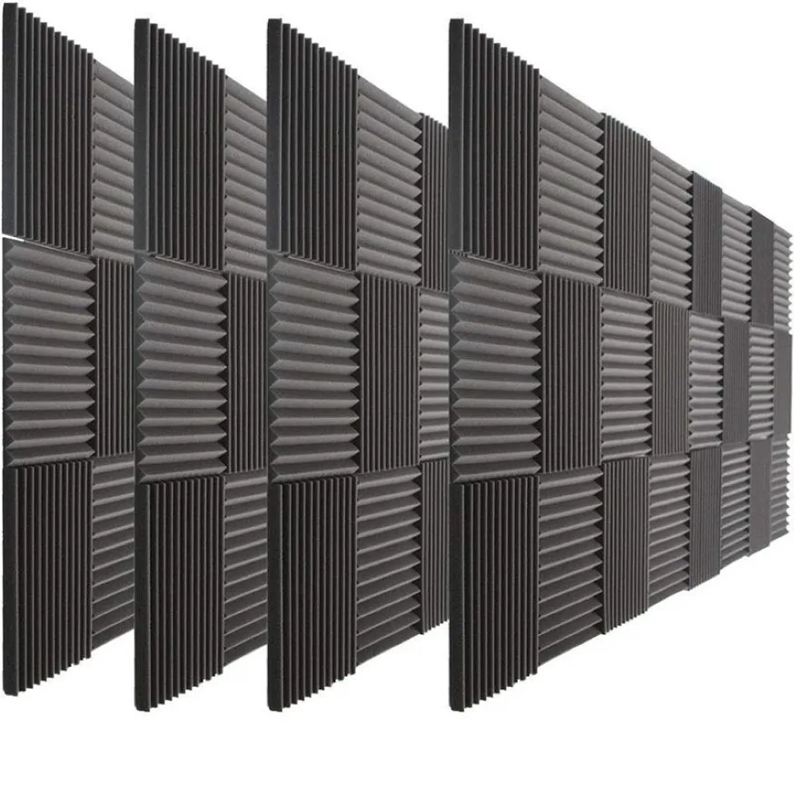 72 Pack Acoustic Foam Wedge Soundproof Home Theater Recording Studio Akustisk behandling Ljud absorptionsvampar Väggpaneler 12466