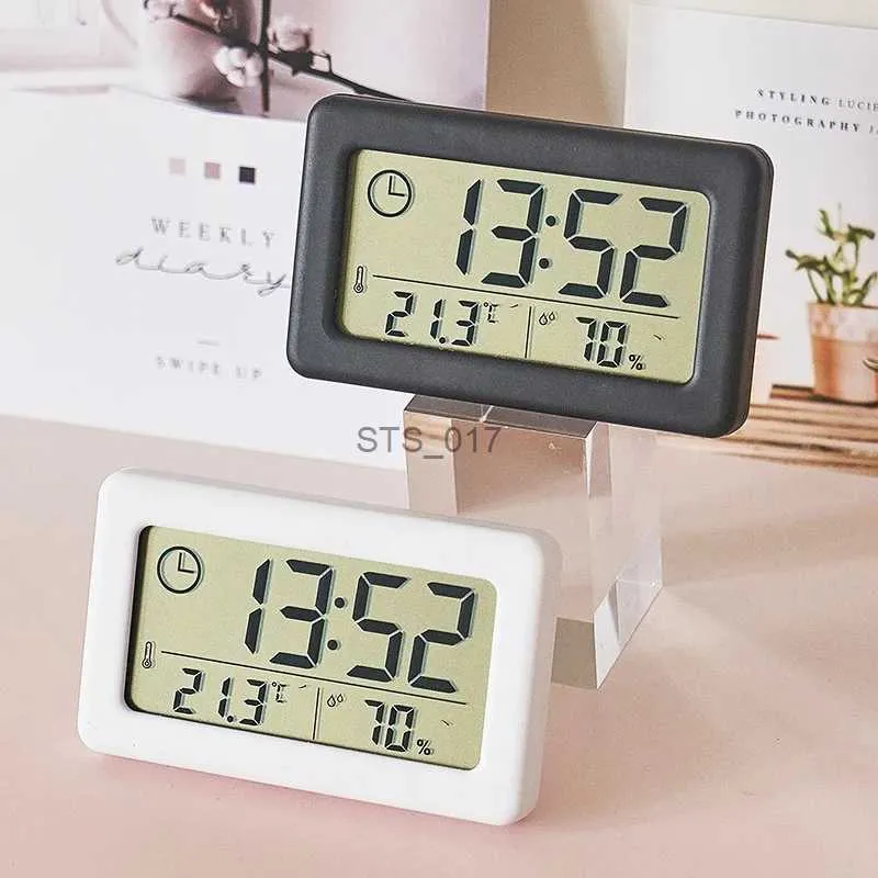 Outros relógios Acessórios Mini Relógio Digital Temperatura Umidade Portátil Relógio de Mesa Termômetro Higrômetro 12 / 24H Bateria Operado LED ClockL2403