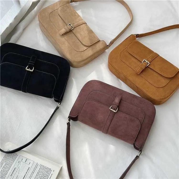 HBP Non-Brand Wholesale Womens Handbags Fashion Solid Color Ladies Shoulder Bag Elegant Temperament Faux Suede Rectangular Hand Bags