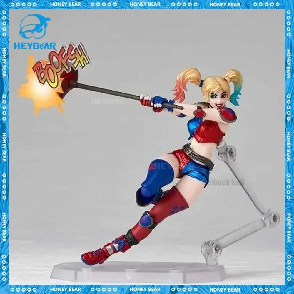 만화 인물 Harley Quinn Yamaguchi 입상 할리 Quinn Joker 움직임 ​​입상 할리 린 퀴젤 모델 15cm GK 컬렉션 장난감 생일 선물 240311