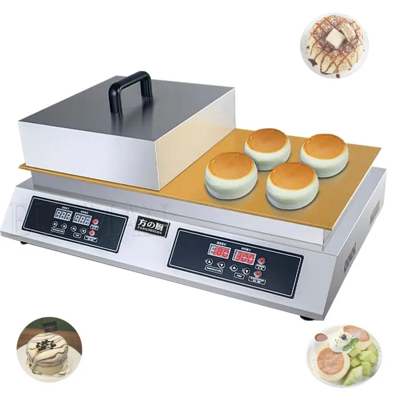 Máquina comercial de suflê de duas cabeças 2600W Dorayaki Máquina de muffin de suflê de cobre puro lanche digital