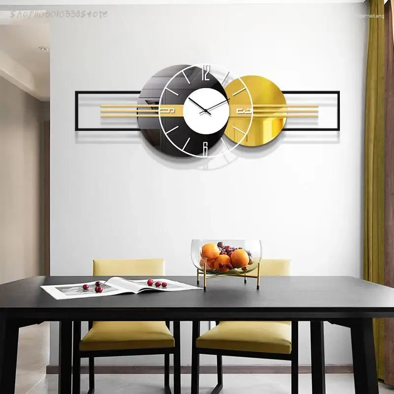Relógios de parede Luminous Art Mural Relógio Grande Tamanho Metal Quarto Moderno Design Luxo Relógio Digital Restaurante Mecanismo Decoração Interior