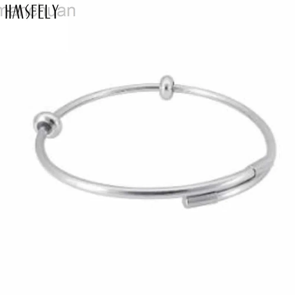 Bangle HMSFELY Roestvrij stalen Armband Voor Vrouwen DIY Spencer Kralen Charm Armbanden verstelbare Armbanden ldd240312