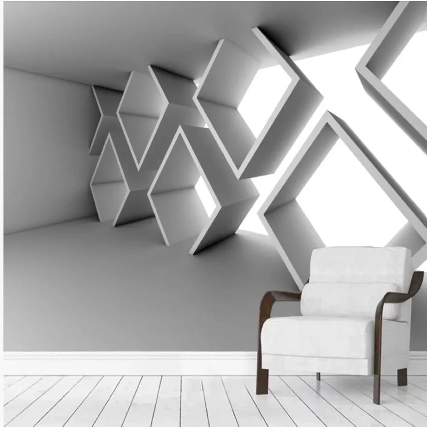 wallpaper for walls 3 d for living room Extended space three-dimensional building background wall288Q