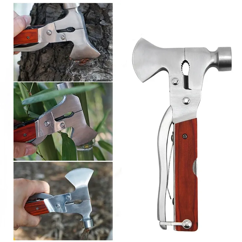 Hammer Multifunktional Axe Escape Hammer Farbe Holzgriff Outdoor Auto Sicherheit Hammer Auto lebensrettung Hammer Notfall Kit Dediziert 1PC