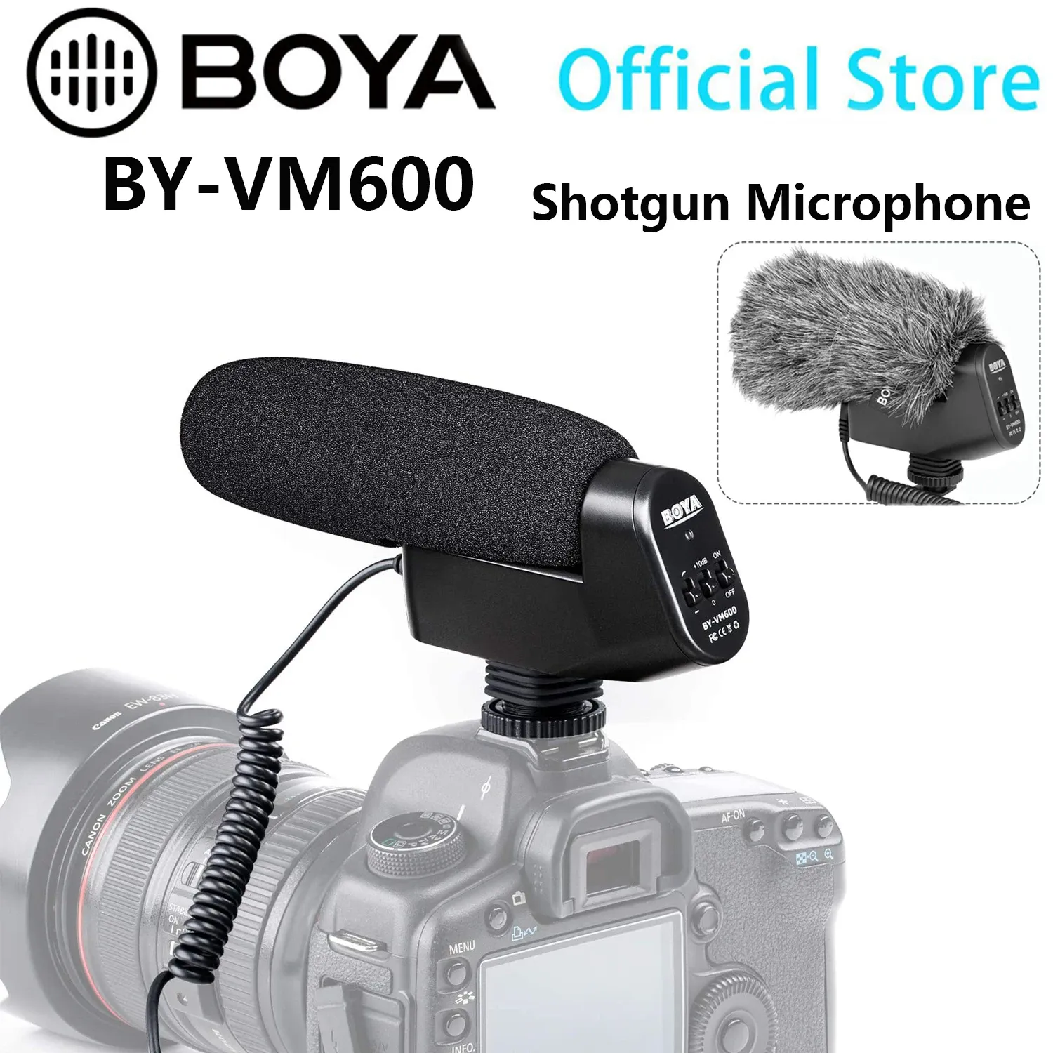 Microfones BOYA BYVM600 Cardióide OnCamera Shotgun Condensador Microfone para Canon Sony Nikon Pentax DLSR Câmera Youtube Streaming Blog