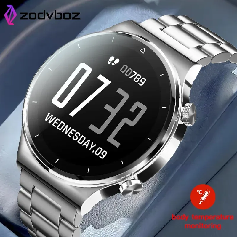 Uhren Zodvboz Neue Smart Watch Men Custom Dial Call Blutdruckkörpertemperatur Überwachung wasserdichte Smartwatch für Huawei Xiaomi