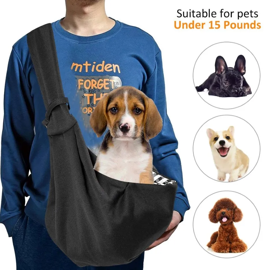 Qet transportadora bolsa de viagem lona ombro portátil ao ar livre transportadora saco cão frente mochila head233g
