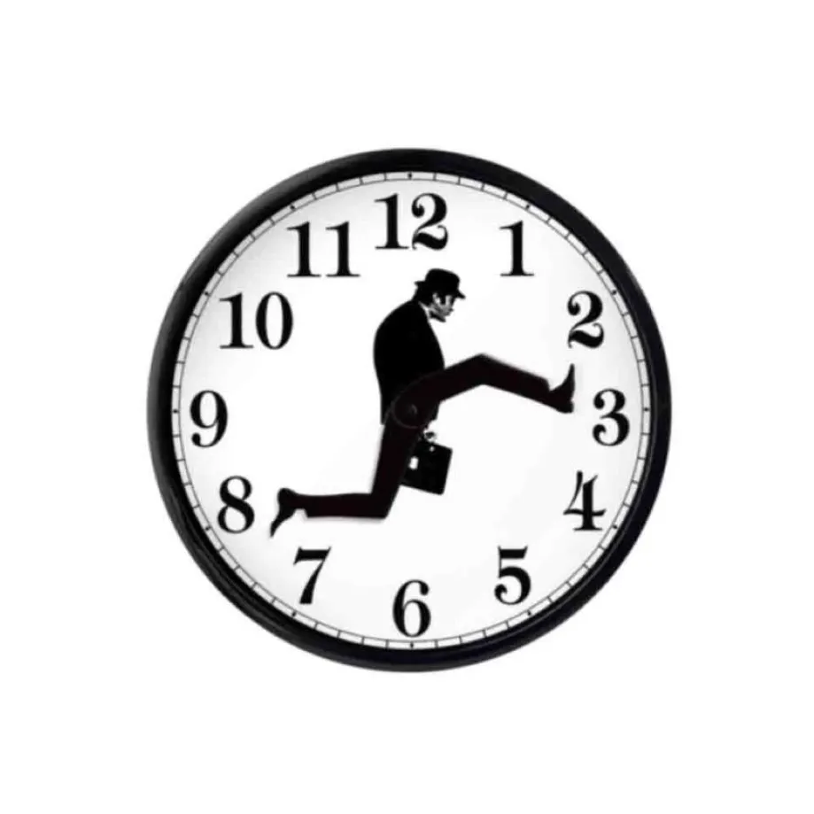 Wandklokken British Comedy Geïnspireerd Creatieve Klok Komiek Home Decor Nieuwigheid Horloge Grappig Wandelen Stil Mute276p