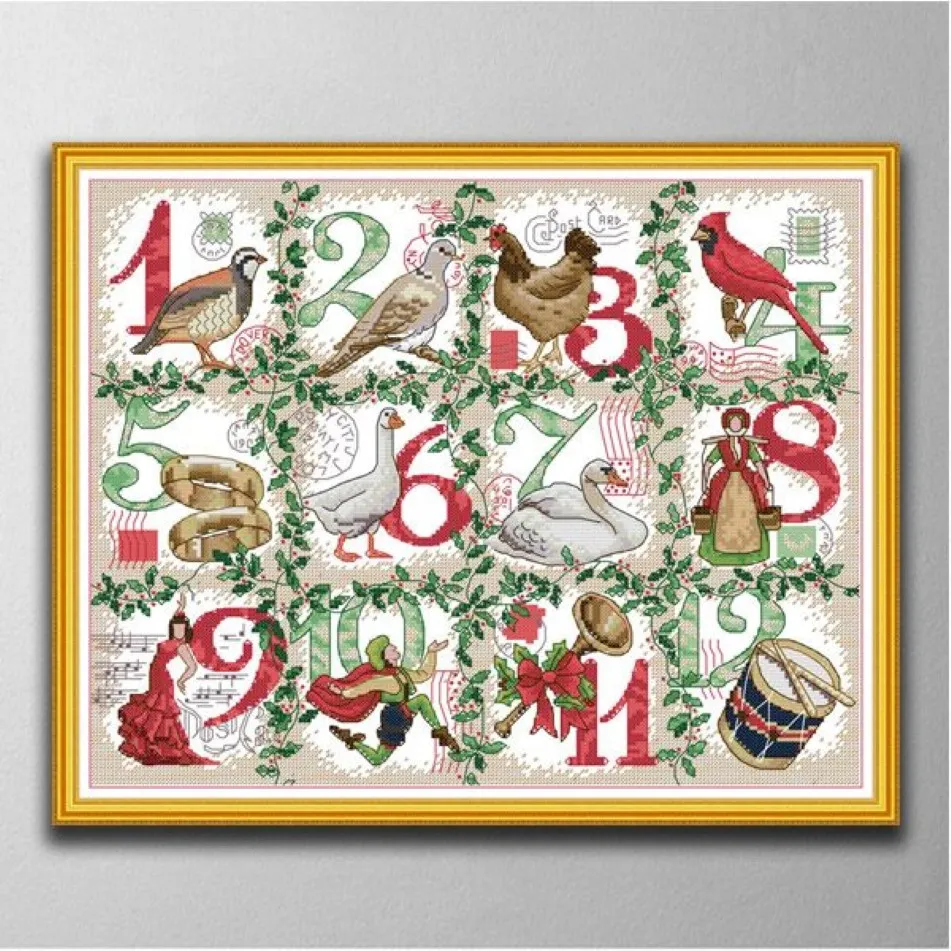 Natal 12th artesanal ponto cruz ferramentas artesanais bordado conjuntos de costura contados impressão em tela dmc 14ct 11ct301q