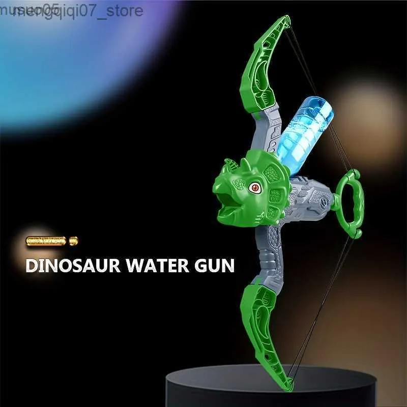 Sand Play Water Fun Sand Play Water Fun Green Tyrannosaurus Rex Bow Water Gun Summer Toy Childrens Toy Beach Interactive Game Water Park Activity Game L240312