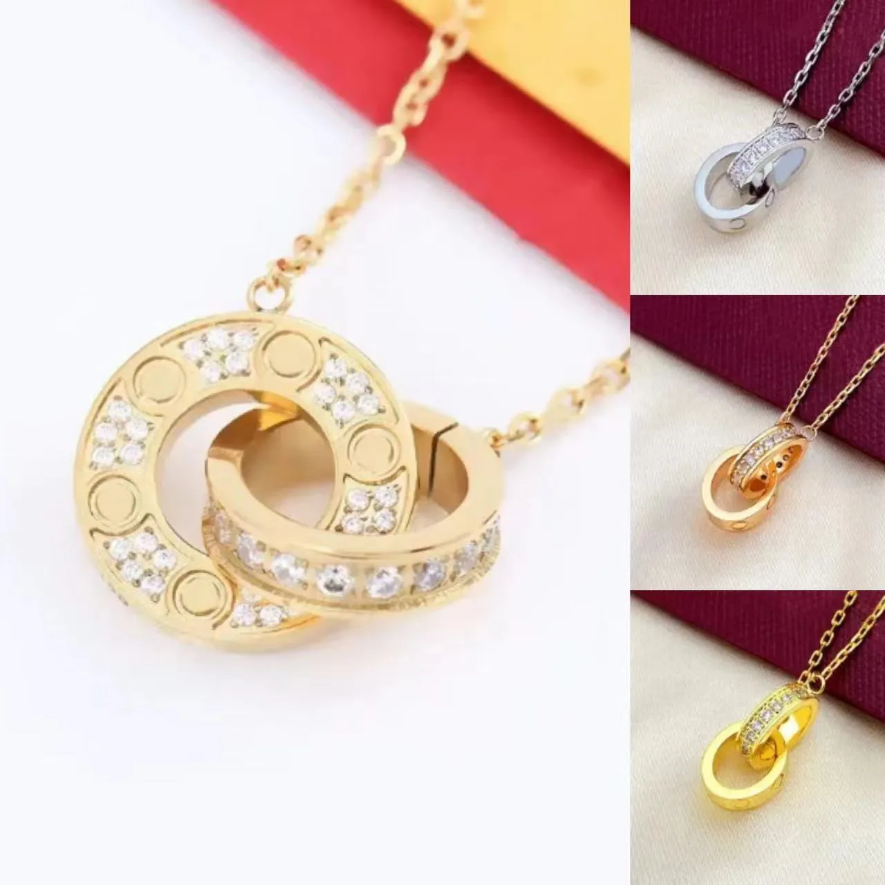 2024 braccialetto di lusso di alta qualità collana di design braccialetto di design donna collana di lusso di design set di gioielli in acciaio al titanio Natale regalo di San Valentino