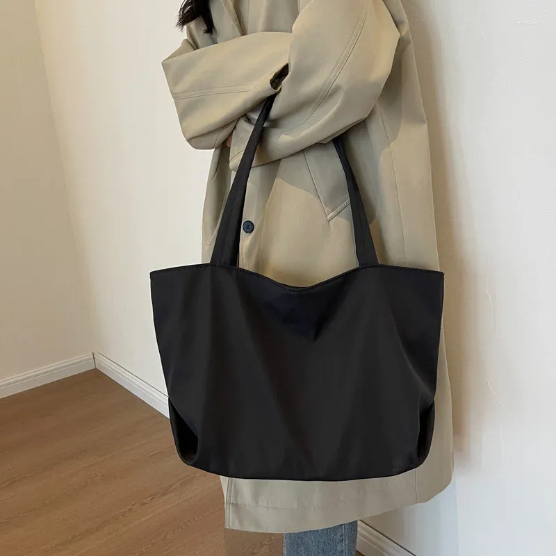 Avondtassen Koreaanse Canvas Schoudertas Shopper Voor Vrouwen 2024 Student Klasse Boekentas Mode Grote Totebag Vrouwelijke Handtassen Dames hand