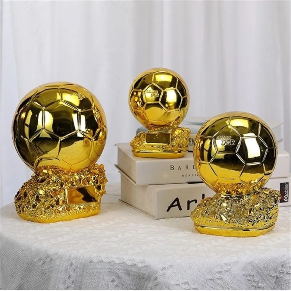 Objetos decorativos estatuetas copa do mundo futebol europeu ballon d'or bola dourada troféu lembrança futebol esférico dhampion pl3017