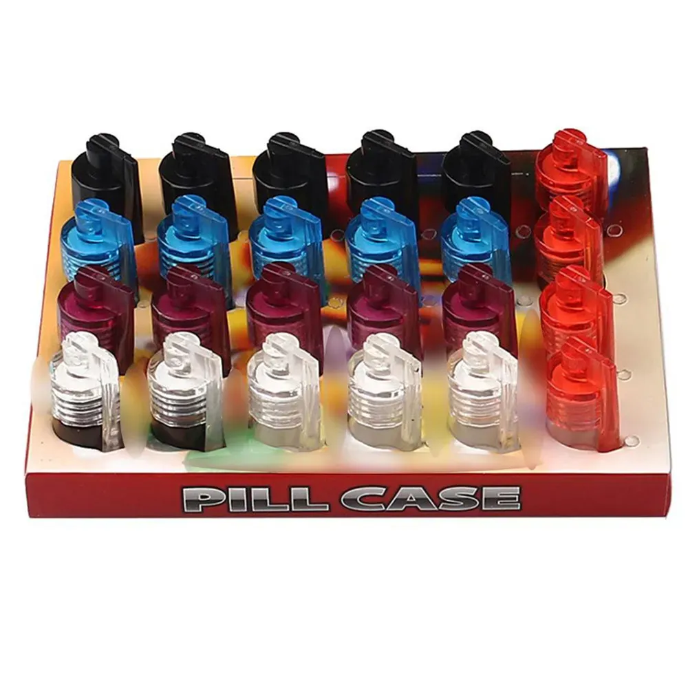 51mm/36mm Glass Pill Case Smoking Bottle Snuff Snorter Dispenser Bullet Plastic Cap Vial Storage Container Box with Spoon MultiColor tools accessories
