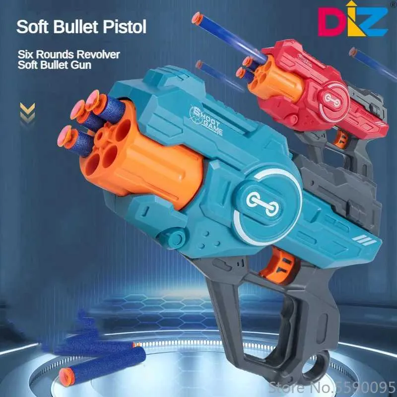 Pistolet Jouets Enfants balles souples pistolets jouets pour garçon instruction adulte mousse balle pistolet à mousse EVA fléchettes jouet pistolet enfants tir en plein air 240307