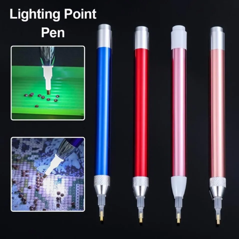 1Pc Diamond Painting Tool Lighting Point Drill Pen 5D With Diamonds Cross Stitch DIY Sewing Accessories NO BatteryPaintings Painti2959