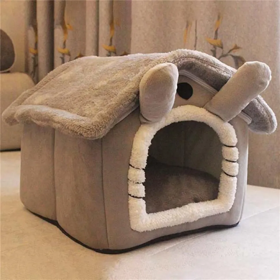 Lits pour chats meubles pliables sommeil profond maison pour animaux de compagnie intérieur hiver chaud lit confortable pour petit chien chaton Teddy chenil confortable Suppl183m