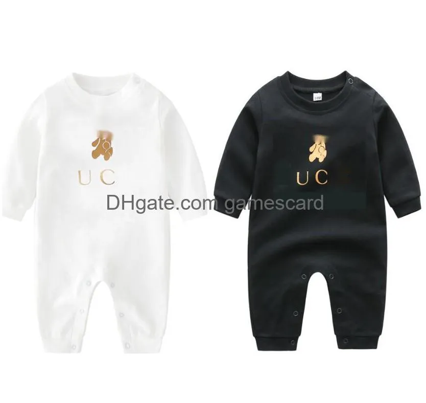 Rompers Baby Newborn Clothes Long Sleeve Cotton Designer Romper Infant Clothing Boys Girls Jumpsuits