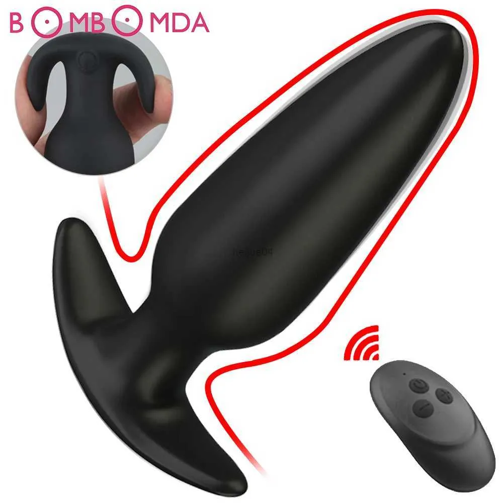 Brinquedos adultos Vibrando Butt Plugs Vibrador Vibrador Massagem de Próstata Controle Remoto Sem Fio Anal Plug G-spot Estimulador Brinquedos Sexuais Para Homem / MulherL2403