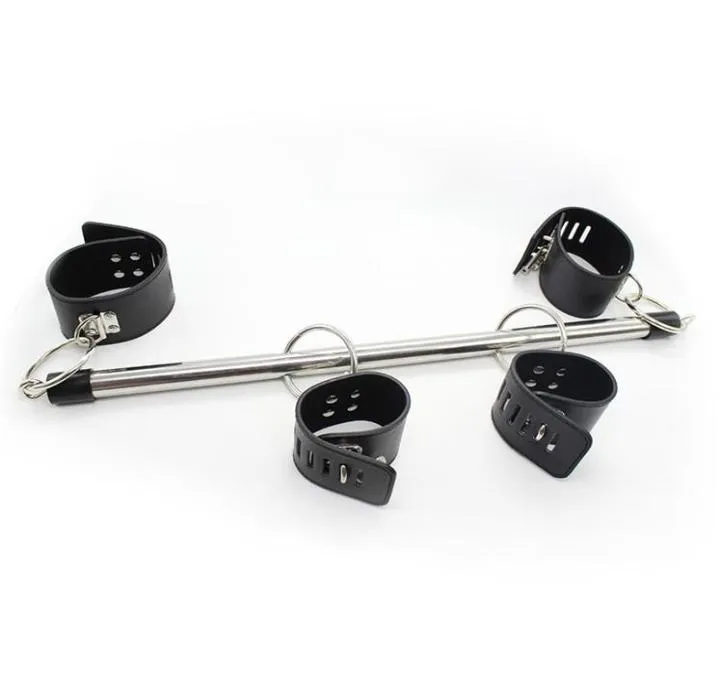 BDSM Toys Stainless Steel Metal Adjustable Spreader Bar Bondage Set Unisex Sex Slave Handcuffs Ankle Cuffs Fetish Restraints Shack7545526