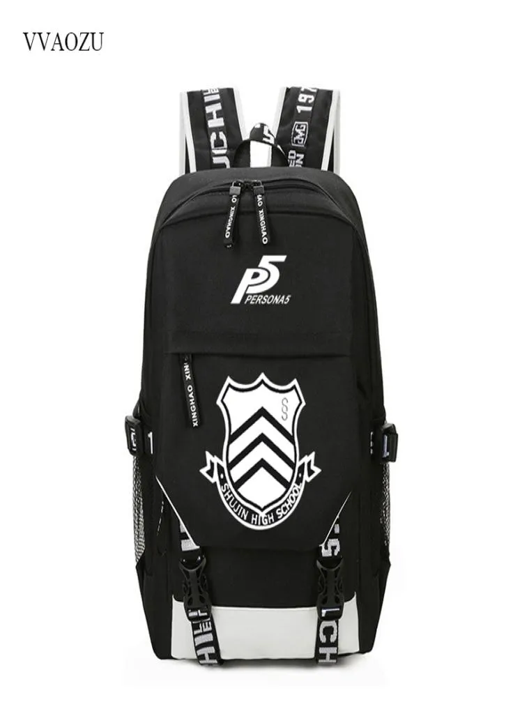 مصمم Persona 5 USB شحن حقيبة Backpack Computer Laptop School Bag Back Pack Pack للطلاب الجامعيين على Backpack7327163